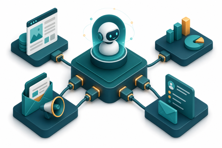 Universel forbindelseshub kobler AI-assistent til marketingsystemer